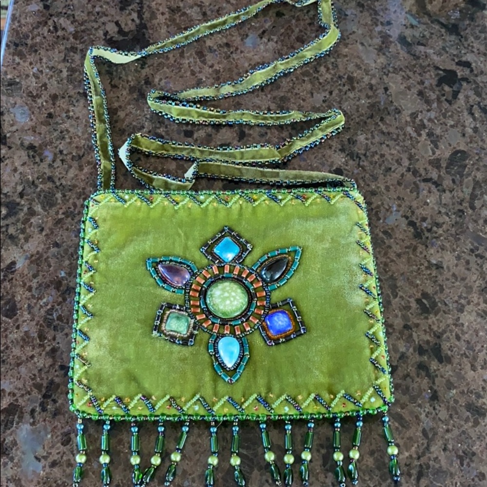 gemstone velour handbag